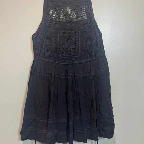 Free People Black Crochet Backless Dress - Picture 6 of 7